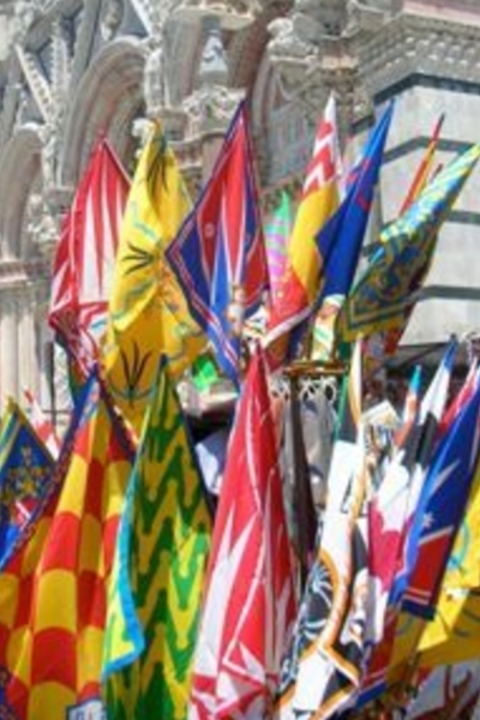 flags representing the different palio's