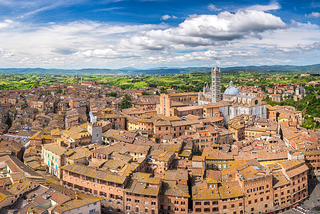 Sky view of Siena, Italy