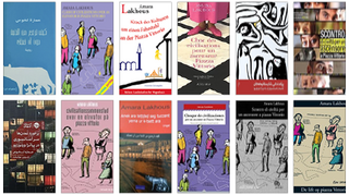 Graphic of multiple book covers